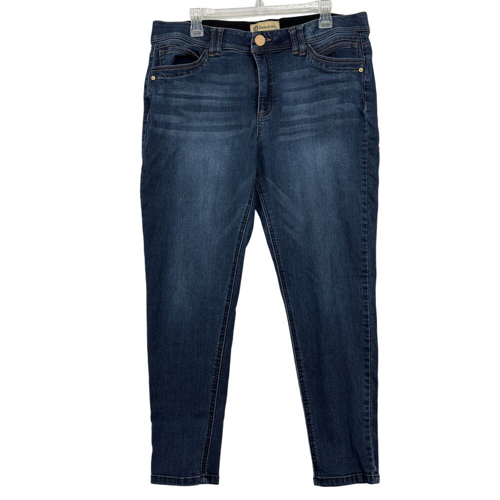 Democracy Ab Technology Skinny Ankle Jeans Size 16 Blue Stretch Denim